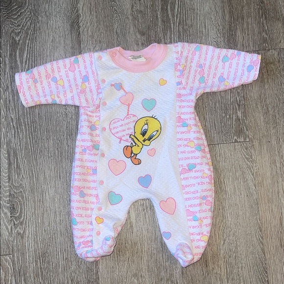 Vintage baby looney tunes Tweety Bird Baby Onesie size 3 months - Picture 1 of 6